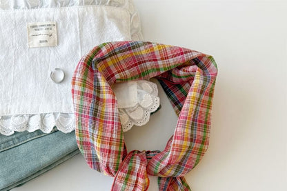 Plaid Headkerchief Scarf /