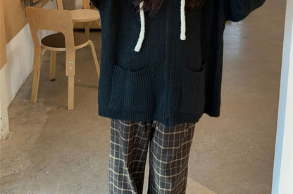 Zip-Front Solid Hooded Cardigan