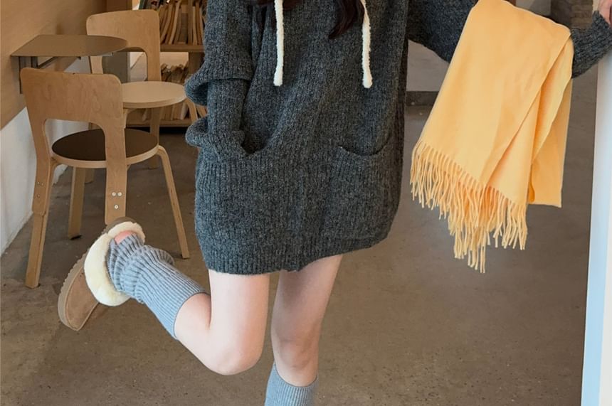 Zip-Front Solid Hooded Cardigan