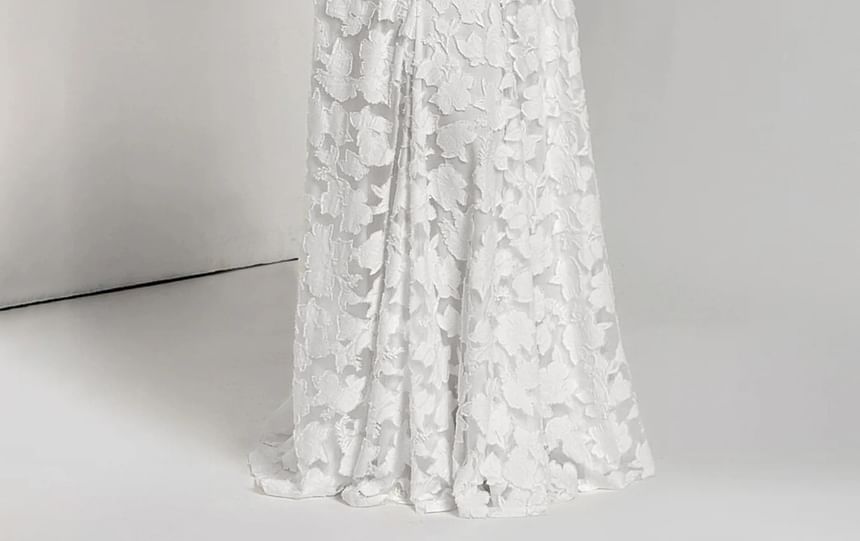 Spaghetti Strap Midi A-Line Lace Dress