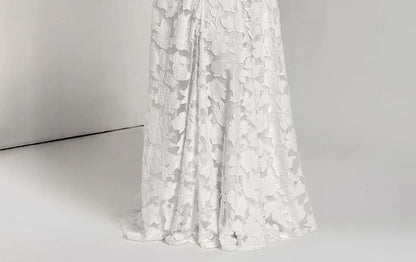 Spaghetti Strap Midi A-Line Lace Dress