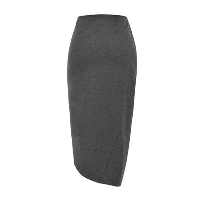 High Rise Solid Slit Midi Pencil Skirt