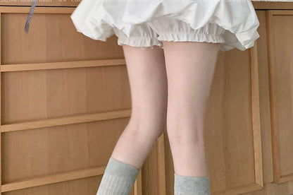 Elastic Waist Bubble A-Line Mini Skirt