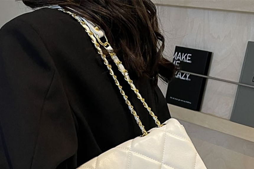 Bag Faux Flap Plain Crossbody Quilted Leather