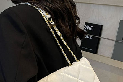 Bag Faux Flap Plain Crossbody Quilted Leather