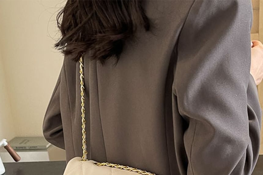 Bag Faux Flap Plain Crossbody Quilted Leather