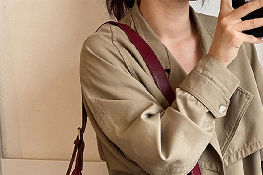 Crossbody Plain With Faux Leather Charm Bag