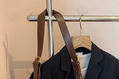 Crossbody Plain With Faux Leather Charm Bag