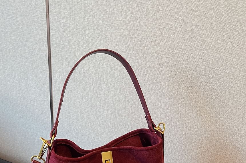 Pouch Suede Bag Crossbody Fringe Plain Faux With