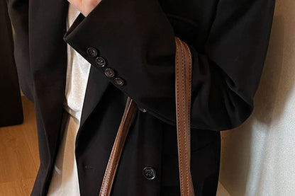 Bag Faux Charm Tote With Leather Plain