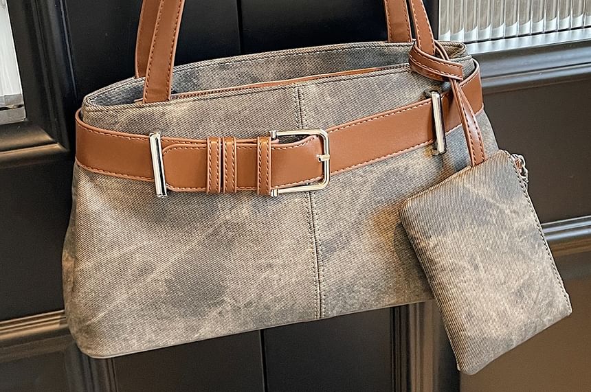 With Pouch Bag Tote Belted