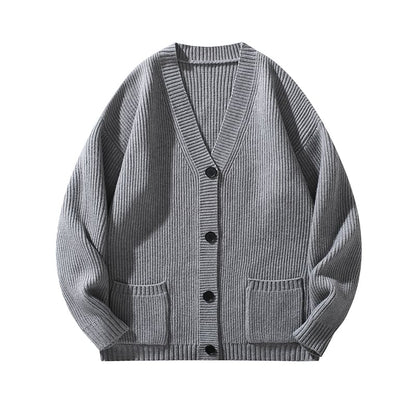 Couple Matching V-Neck Ribbed Cardigan