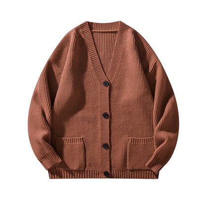 Couple Matching V-Neck Ribbed Cardigan