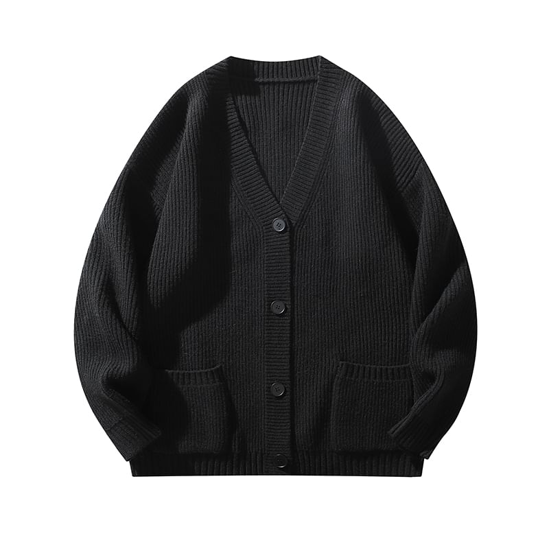 Couple Matching V-Neck Ribbed Cardigan