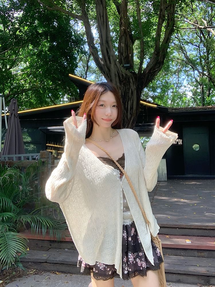 V-Neck Solid Lightweight Cardigan