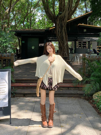 V-Neck Solid Lightweight Cardigan
