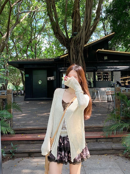 V-Neck Solid Lightweight Cardigan