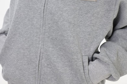 Unisex Detachable Faux Fur-Trim Zip Hoodie