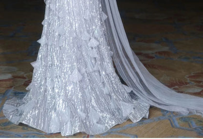 Strapless Sequin A-Line Evening Gown