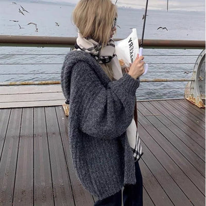 Hooded Open Front Cardigan