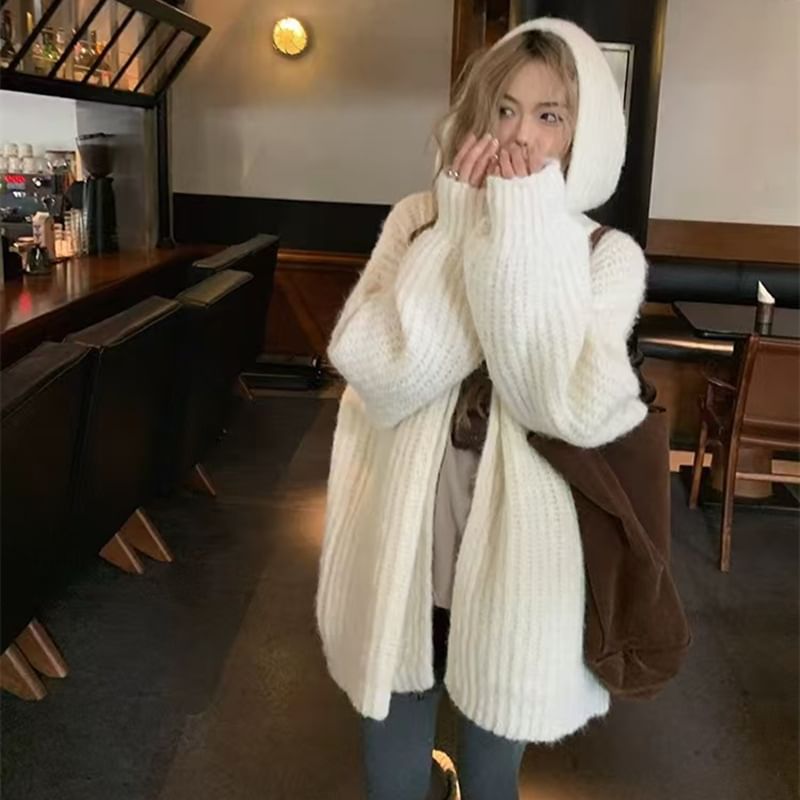 Hooded Open Front Cardigan