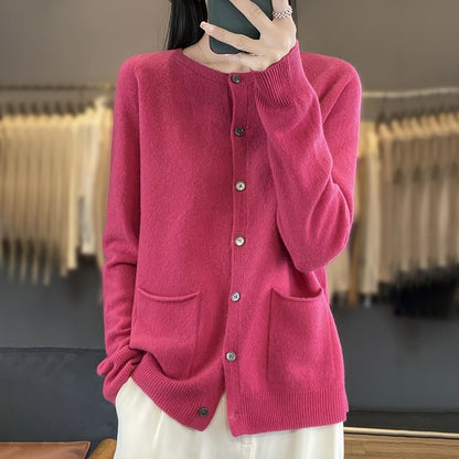 Solid Button-Front Cardigan