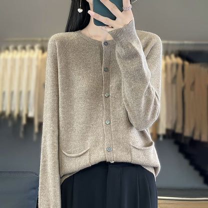 Solid Button-Front Cardigan