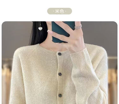 Solid Button-Front Cardigan