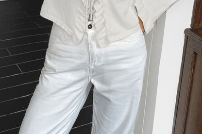 Long Sleeve V-Neck Ruffle-Trim Plain Light Cardigan