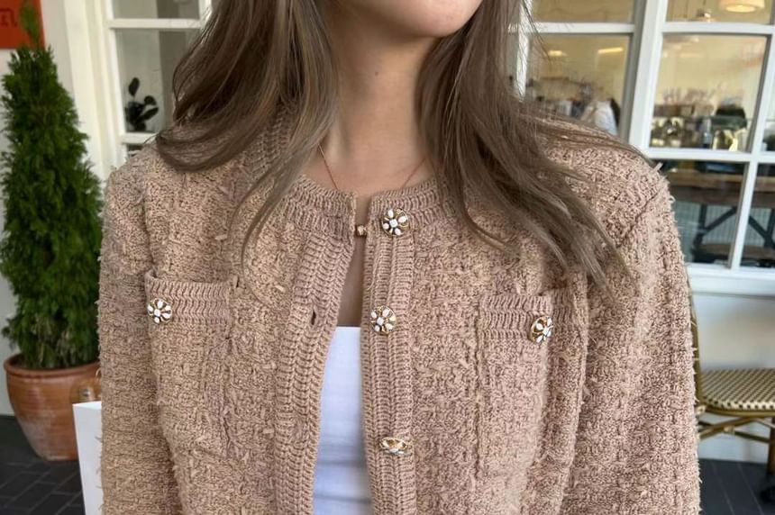 Crop Crewneck Cardigan