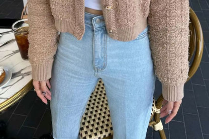 Crop Crewneck Cardigan