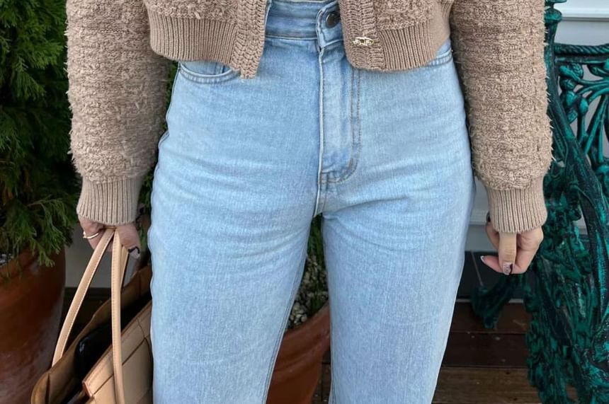 Crop Crewneck Cardigan