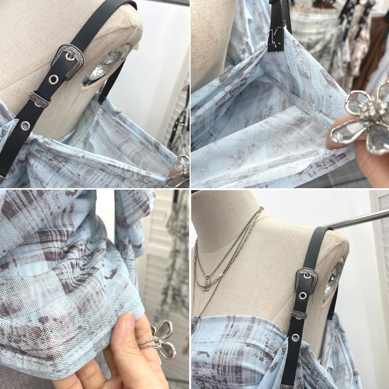 Buckled Plaid Long-Sleeve Shirt with Modern Edge