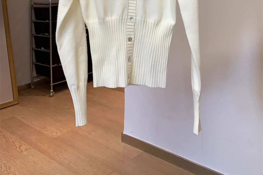 Lace Trim V-Neck Button-Up Cardigan