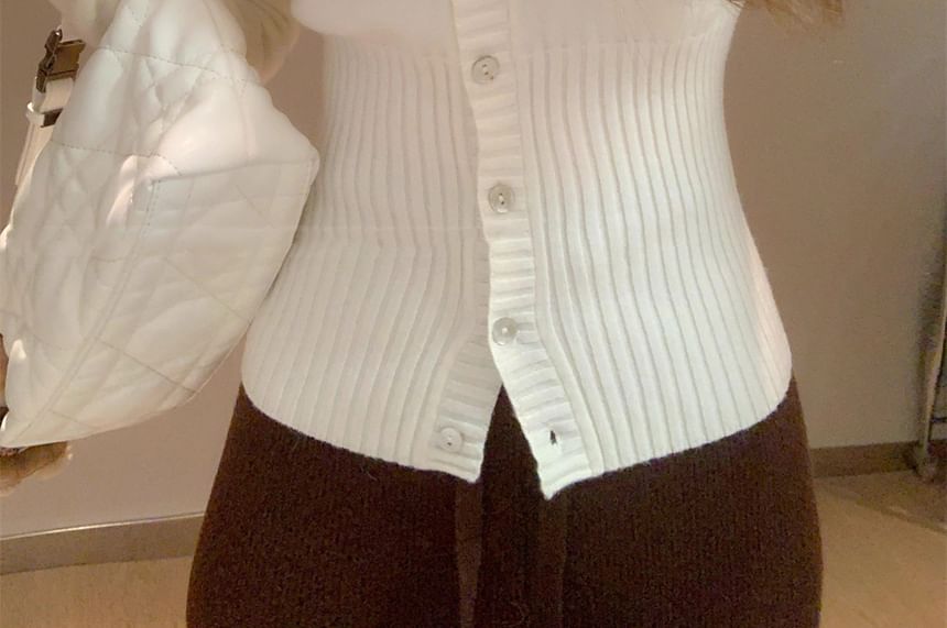 Lace Trim V-Neck Button-Up Cardigan