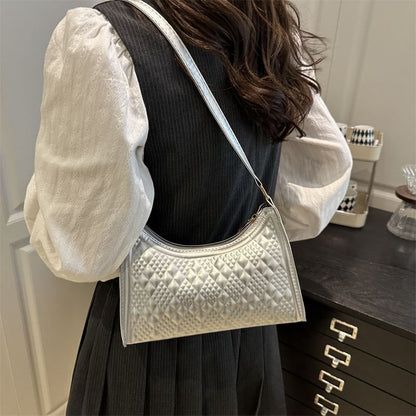 Faux Leather Textured Shoulder Bag