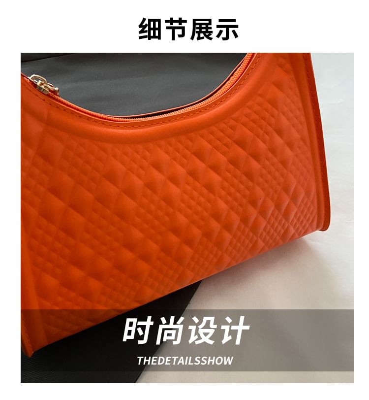 Faux Leather Textured Shoulder Bag