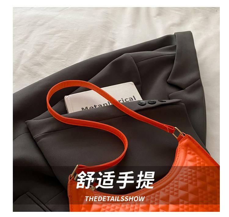 Faux Leather Textured Shoulder Bag