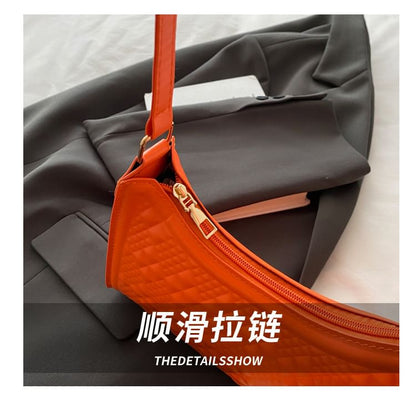 Faux Leather Textured Shoulder Bag