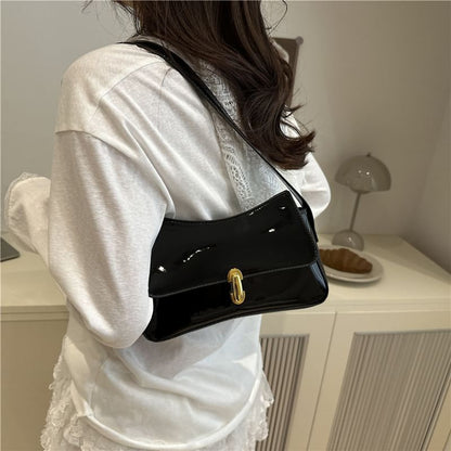 Faux Leather Flap Shoulder Bag