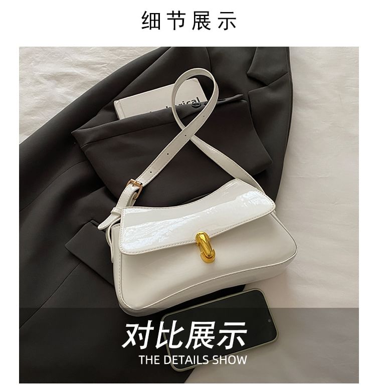 Faux Leather Flap Shoulder Bag