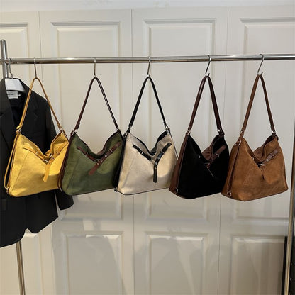Faux Leather Two Tone Shoulder Bag