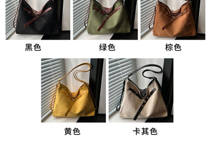 Faux Leather Two Tone Shoulder Bag