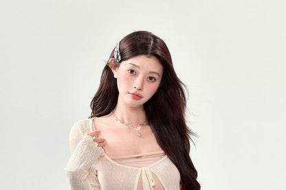 Spaghetti Strap Mini A-Line Dress with Crop Cardigan