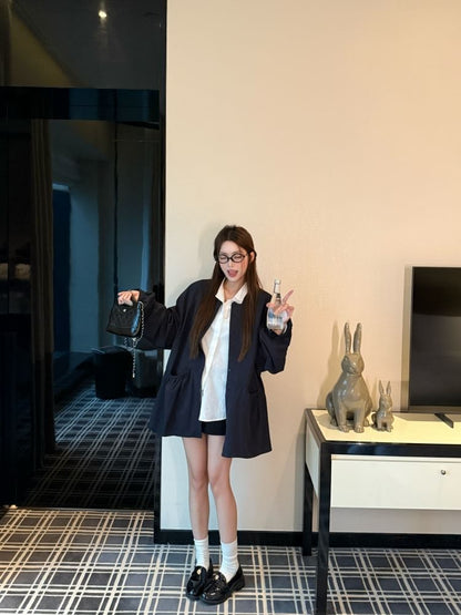 Lace-Trimmed Sleeved Blouse or Trench Coat