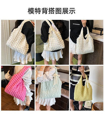Puffed Plain Shoulder Bag