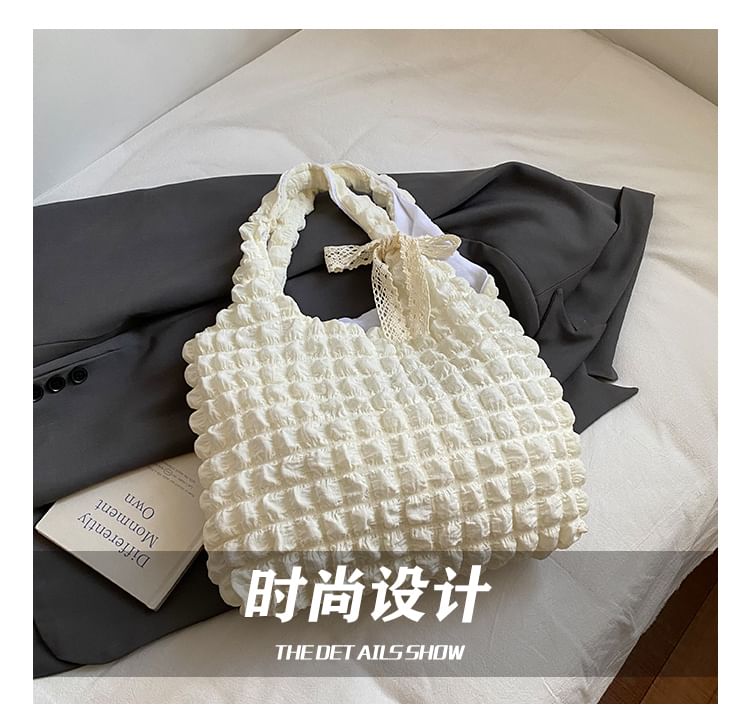 Puffed Plain Shoulder Bag