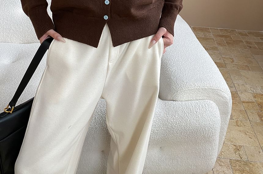 Two-Tone V-Neck Cardigan with Mock Layered Design