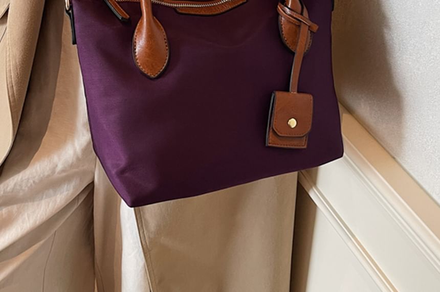 Nylon Top Handle Shoulder Bag