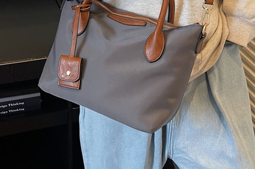 Nylon Top Handle Shoulder Bag